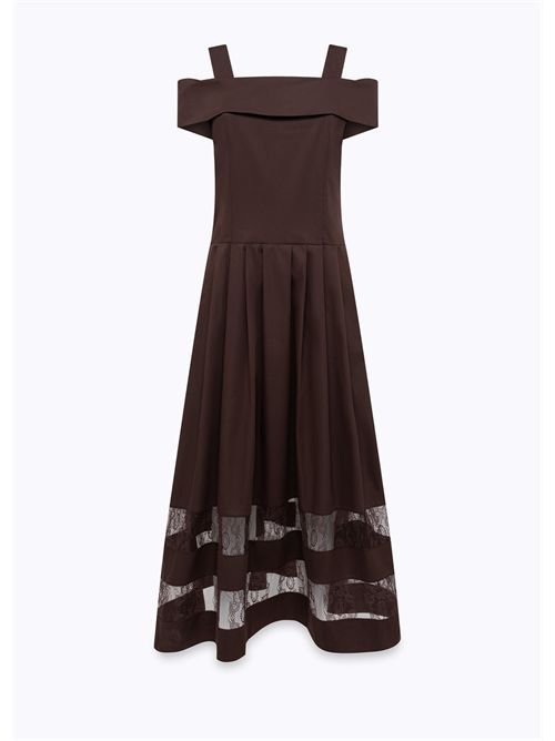 Abito midi in cotone e pizzo BLUGIRL BLUMARINE | RA6154T544A/90913